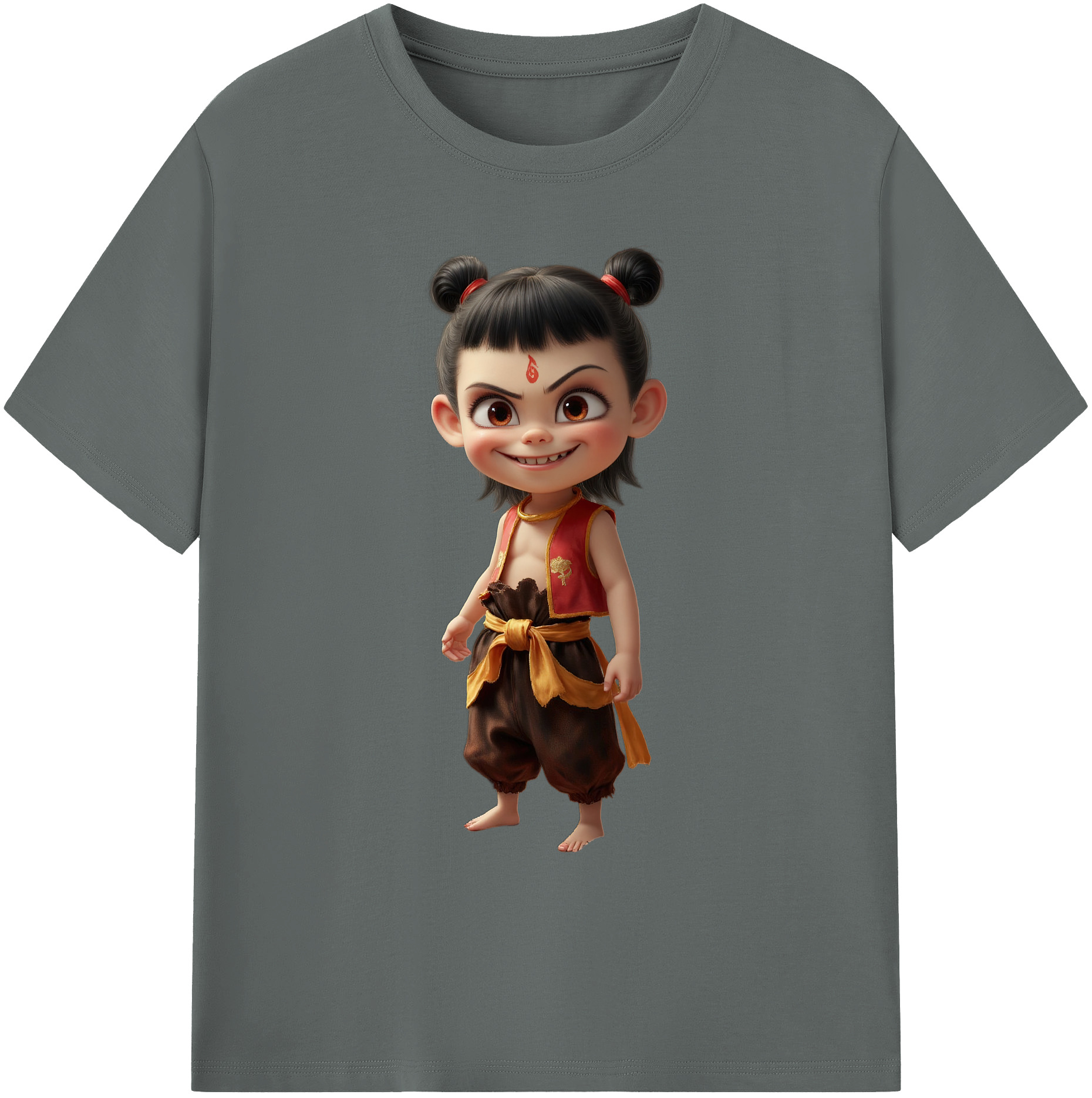 （画像用） Ne Zha 2 ナタ 魔童の大暴れ 綿100％ メンズ半袖Tシャツ｜肌触りやわらか＆通気性